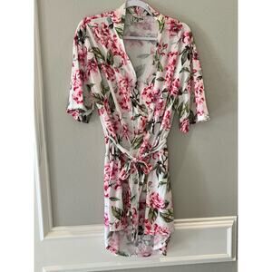 Show Me Your Mumu Floral Robe One Size Floral Pink Green White Women's